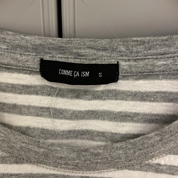 Womens grey/white striped crop top size small euc - Picture 2 of 8